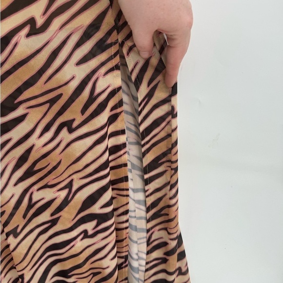 Louna Mesh Animal Tiger Print Sleeveless Women Small Mobwife Cocktail Modo Dress - Picture 7 of 9